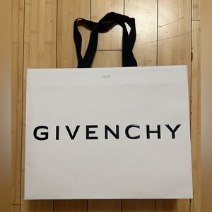 Givenchy shopping bag (white with black lettering)